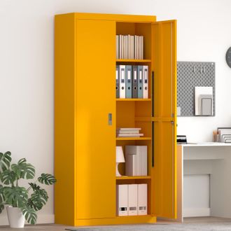vidaXL Armario De Almacenamiento Amarillo Mostaza 90 X 40 X 200 Cm Vidaxl