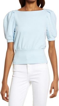 AG - Adriano Goldschmied Walker Puff Sleeve Top in Blue Cloud at Nordstrom Rack, Size X-Small