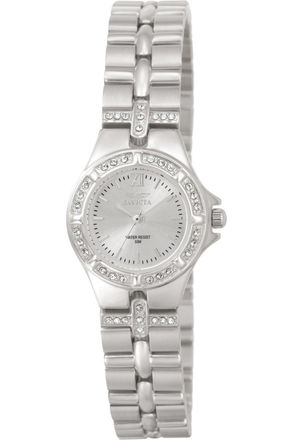 Invicta Wildflower 0132 Dames Horloge - Quartz Uurwerk - Roestvrij Staal met zilveren Wijzerplaat - 21mm