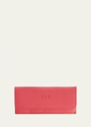Royce Leather Monogrammed RFID Blocking Leather Clutch Wallet, Personalized