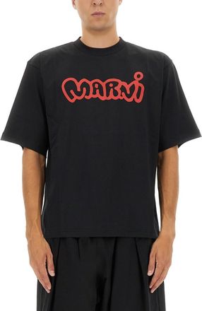 Marni Black Logo Crew Neck T-Shirt