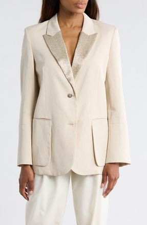 TWP Sweet Pea Beaded Lapel Blazer in French Oak at Nordstrom Rack, Size X-Large