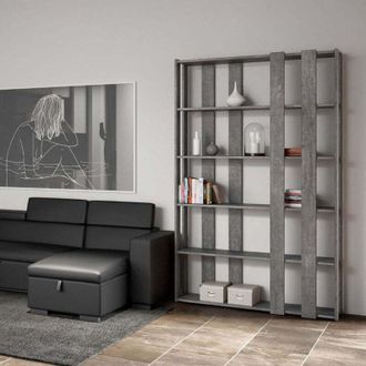 Itamoby Librer&iacute;a 6 Estantes De Pared Dise&ntilde;o Gris Moderno Kato E Small Concrete