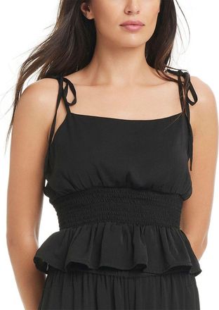 Red Carter Hammered Satin Coverup Cropped Cami