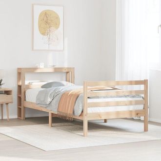 vidaXL Estructura De Cama Con Cabecero Madera Maciza Pino 100x200 Cm Vidaxl
