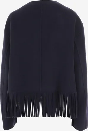 Carven Womens Jacket Wool-Cashmere Dark Navy