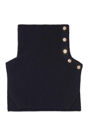 Maje Button-up wool mix collar wrap in Black at Nordstrom