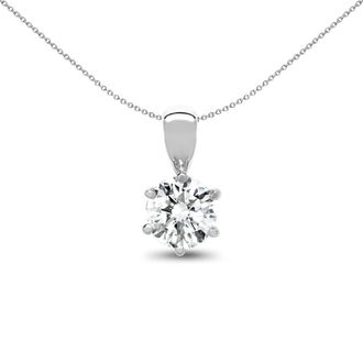 Jewelco London 18ct White Gold 0.5ct Diamond Solitaire Charm Pendant - 18P007-050