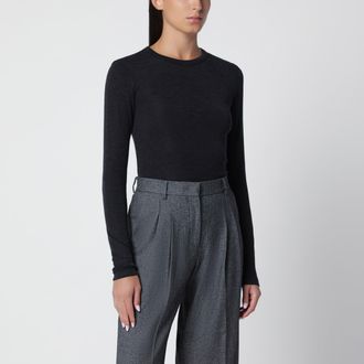 R&oacute;he Anthracite grey m&eacute;lange wool sweater