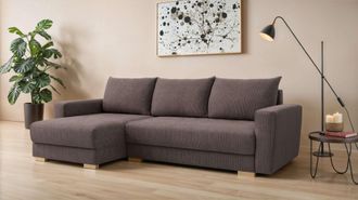 Inosign Ecksofa »MAGHERA universell Schlafsofa mit Bettkasten, Masse B/T/H: 255/142/84cm« L-Form mit Recamiere rechts oder links montierbar, hoher Sitzkomfort