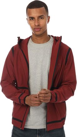Lacoste Mens Hooded Lettering Light Zip Jacket in wine - Size Small/Medium