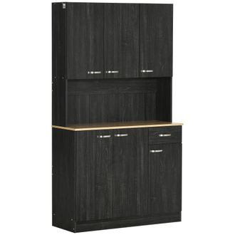 HOMCOM Alacena de cocina 101x39x180 cm negro