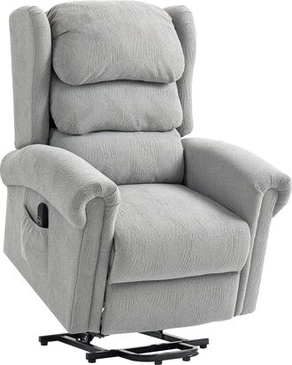 HOMCOM Power Lift Recliner Chair for Elderly with Remote Control - Grey | TJ Hughes