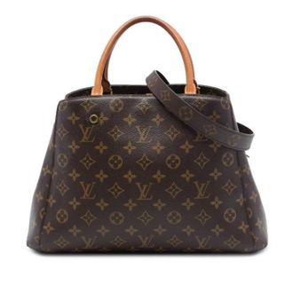 Louis Vuitton Pre-owned Montaigne MM Handtas - Dames - Pre-owned - Bruin - Maat: ONE Size Leer