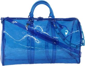 Louis Vuitton Pre-owned Vinyl Weekendtas - Dames - Vintage Weekendtas - Blauw - ONE Size - Vintage