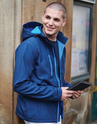 Regatta Mens Regatta Mens Venturer Hooded Soft Shell Jacket - Black - Size: 42/Regular