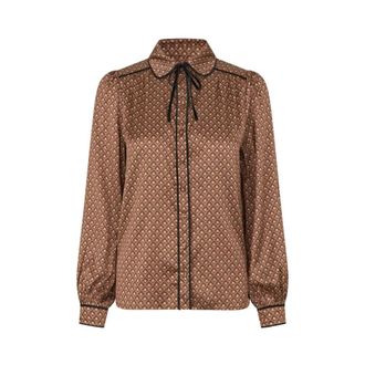 Kudibal Copenhagen Blusa de seda el&aacute;stica Margitdea - Blouses & Shirts - Mujer - Marr&oacute;n - S