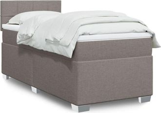 vidaXL Vidaxl - Cama Box Spring Con Colch&oacute;n Tela Gris Taupe 90x190 Cm