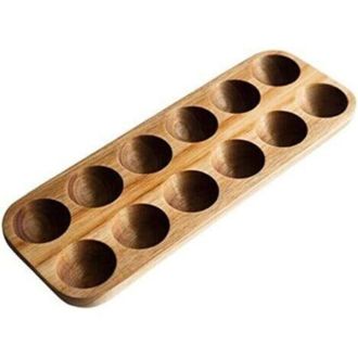 OEM Caja De Almacenamiento De Huevos De Madera De Doble Fila Estilo Japon&eacute;s Con 12 Agujeros, Organizador Para El Hogar, Soporte Para Huevos, Accesorios De