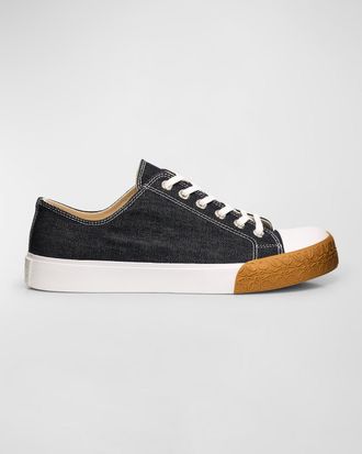 Loewe Mens Retro Cotton Lace-Up Sneakers