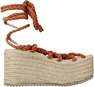 Yellow Geveterde Sandaal Wiggen - Dames - Sleehakken - Bruin - 39 EU - Schoenen