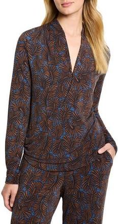 Nic+Zoe Feather Fern Faux Wrap Top in Brown Multi at Nordstrom Rack, Size X-Small