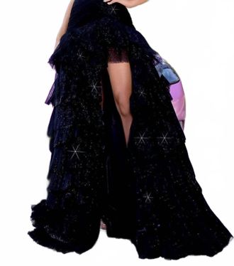 Portia & Scarlett Enchantress Tiered Tulle Gown In Black