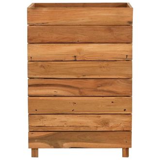 Berkfield Home Raised Bed 50x40x72 cm Solid Wood Teak & Steel in Brown | Size: 50 x 40 x 72 cm