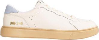 Roberto Cavalli Chunky Sneakers met Logo Detail - Heren - Schoenen - Wit - Maat: 45 EU Leer