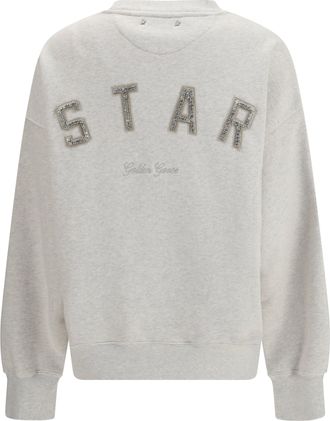 Golden Goose Womens Unisex Star Sweatshirt Cotton Vintage Gray Melange Sweatshirts Sweater