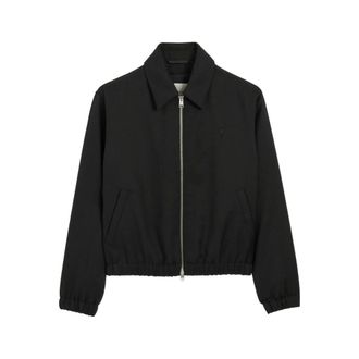 Ami Jassen, Heren, Zwart, L, Wol, Wolled Gevoerde Jas met Ami de Coeur