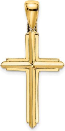Diamond2Deal 14k Gold Polished Solid Cross Charm Pendant