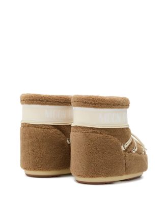 Moon Boot Womens Icon Low Fleece Teddy Snow Boots Beige Shoes >