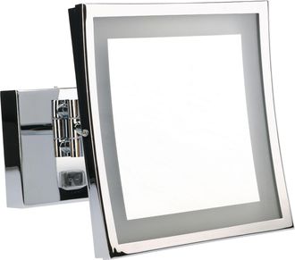 Leds - C4 Espejo De Aumento Para Maquillaje Con Luz Led. Espejo Retroiluminado Cuadrado Con Iluminaci&oacute;n Para Ba&ntilde;o Con Brazo Extendible Y Ajustable. Cromo