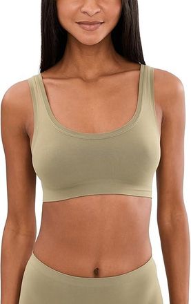 Hanro Touch Feeling Crop Top Womens Clothing Covert Green : SM, Microfiber/Elastane