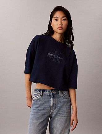 Calvin Klein Camiseta Boxy Con Logo Denim