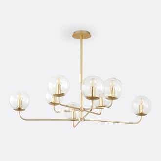 La Redoute Interieurs Hanglamp in messing en glas, Moricio