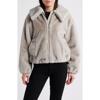Bcbgmaxazria Channel Quilted Faux Fur Jacket in Silver at Nordstrom Rack, Size X-Large