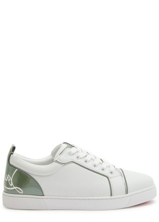 Christian Louboutin Fun Louise Junior Panelled Leather Sneakers - White And Green - 40 (IT40 / UK7)