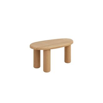 Naan Furniture Mesa de centro peque&ntilde;a en pino barnizado en color roble 61,6 cm