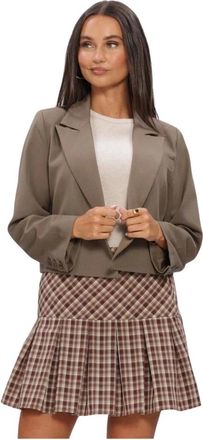 Ydence Ydence - Ayla Blazer - Dames - Jassen - Bruin - Maat: L Leer