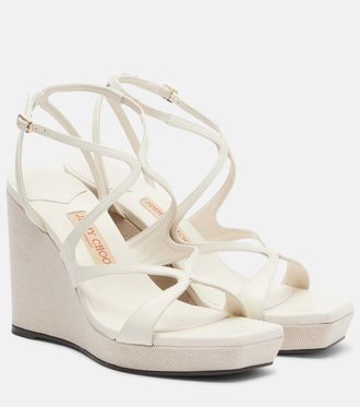 Jimmy Choo London Ayla leather wedge sandals