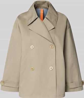 G-Lab Trenchjacke mit Reverskragen Modell HEATHER in Hellgrau, Gr&ouml;&szlig;e L