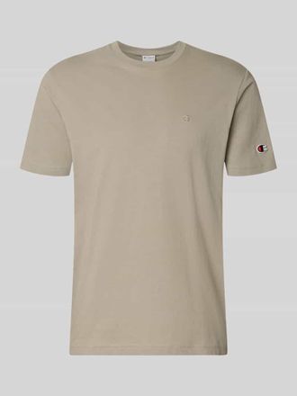 Champion T-Shirt mit Label-Stitchings und Rundhalsausschnitt in Beige, Gr&ouml;&szlig;e XXL