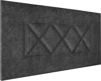 HOGAR 24 Cabecero ares tapizado en tejido acuaqulin gris marengo, 95x55x3cm