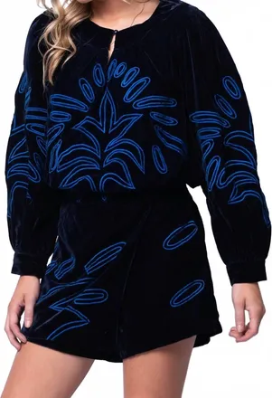 Ciebon Rena Velvet Skort In Blue