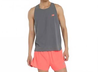 New Balance Mens Race Day Ultra Light Singlet Top In Urgent Red