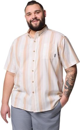 Columbia Rapid Rivers II Shirt Mens Beige Striped Cotton Button-Down JAX1785