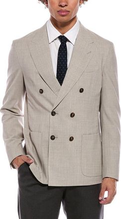 Eleventy Double-Breasted Wool-Blend Jacket