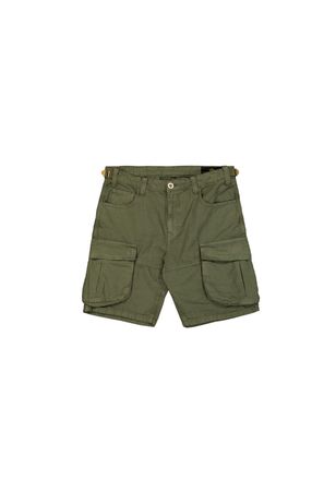 Alpha Industries Shorts ALPHA INDUSTRIES Canvas Cargo Short, Herren, Gr. 30, Normalgr&ouml;ssen, gr&uuml;n (schwarz olive), Obermaterial: 100% Baumwolle, Hosen Shorts